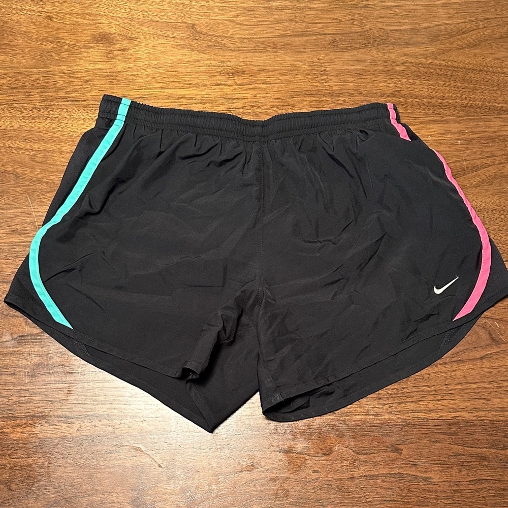 Nike Black Shorts with colorful stripes